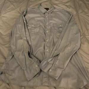 Gray/Blue Lucky Brand military style shirt in XXL